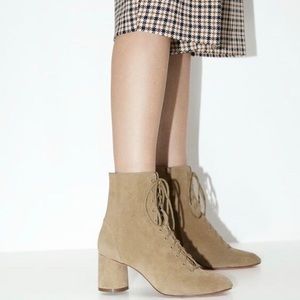 Zara lace-up suede ankle boots